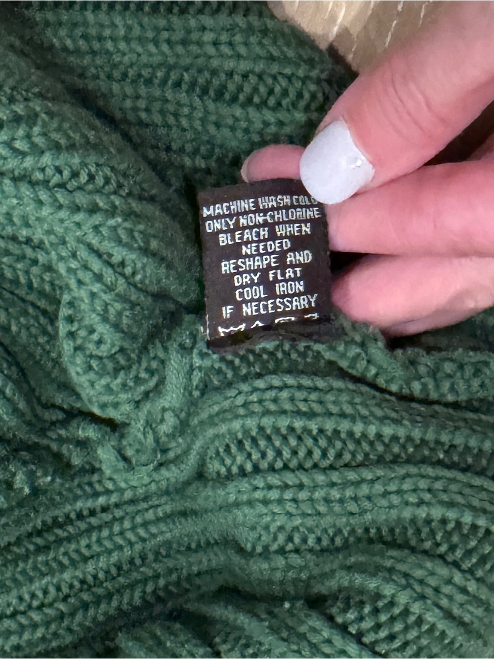 525 America Green Ribbed Chevron Turtleneck Sweater, in Green, Size Small - Picture 7 of 8
